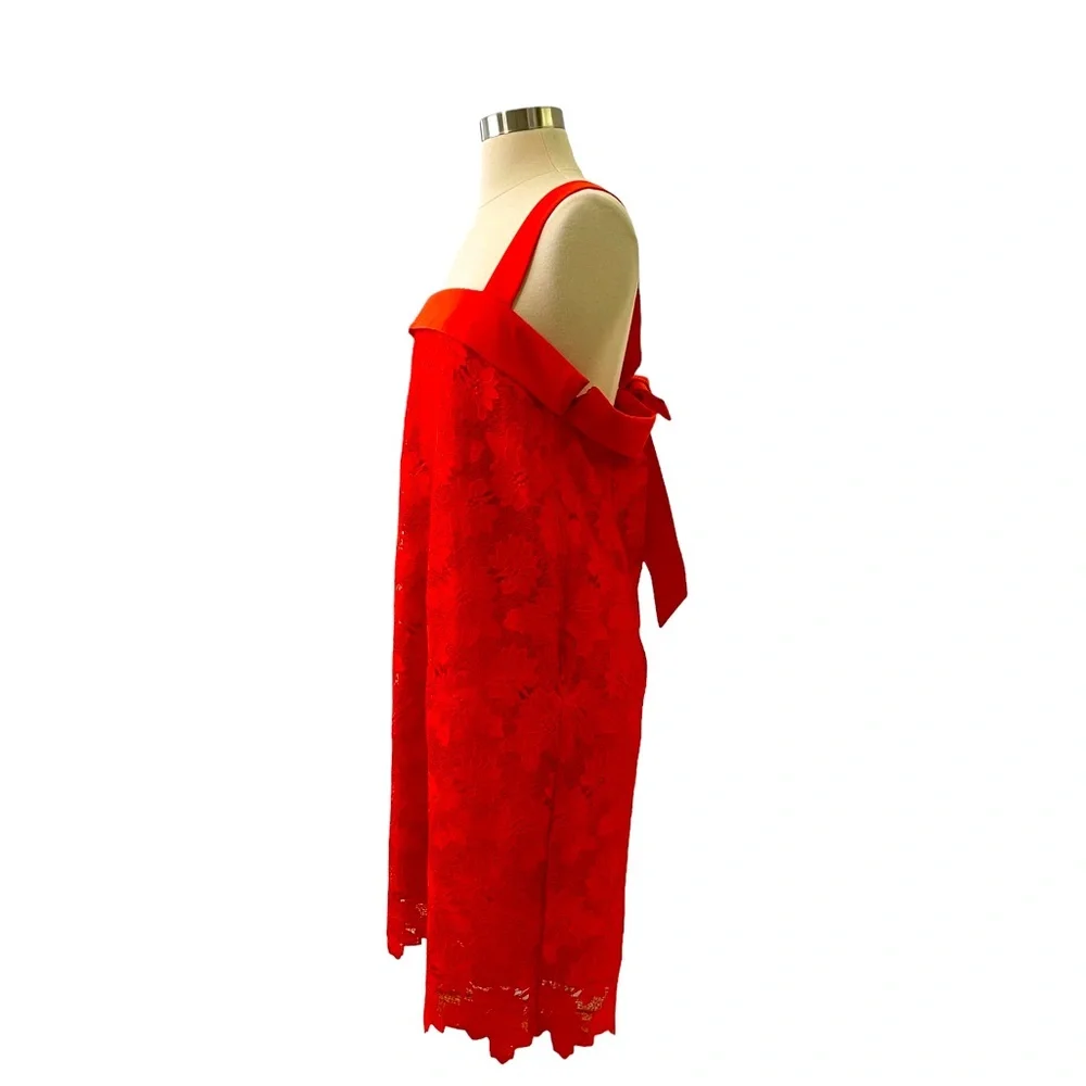 Banana Republic Womens Dress Size 14 New with Tags Floral Design in Red-Orange - Picture 4 of 8